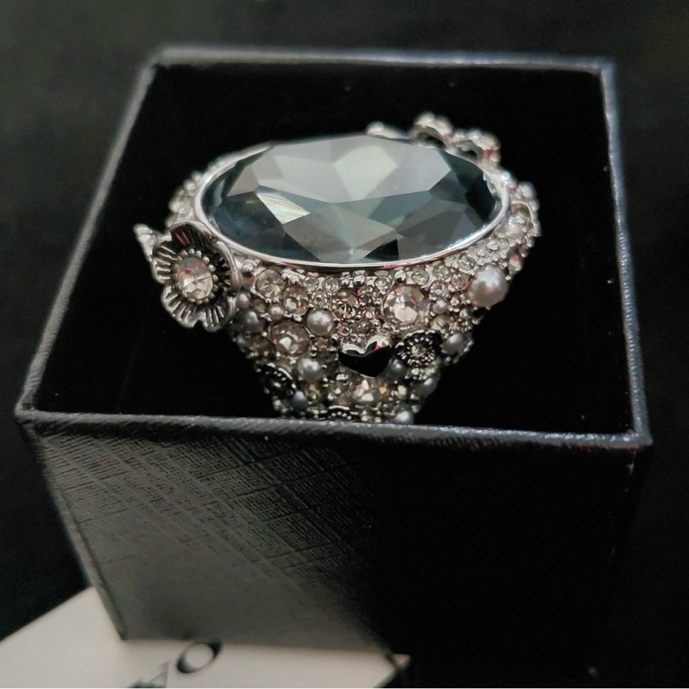 Coach Silver and Black Gemstone Ring - Picture 7 of 8